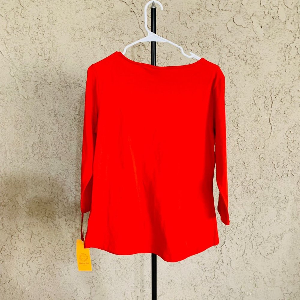 NWT Ruby Rb. Christmas Bell Shape Red Blouse Size S - Picture 3 of 3